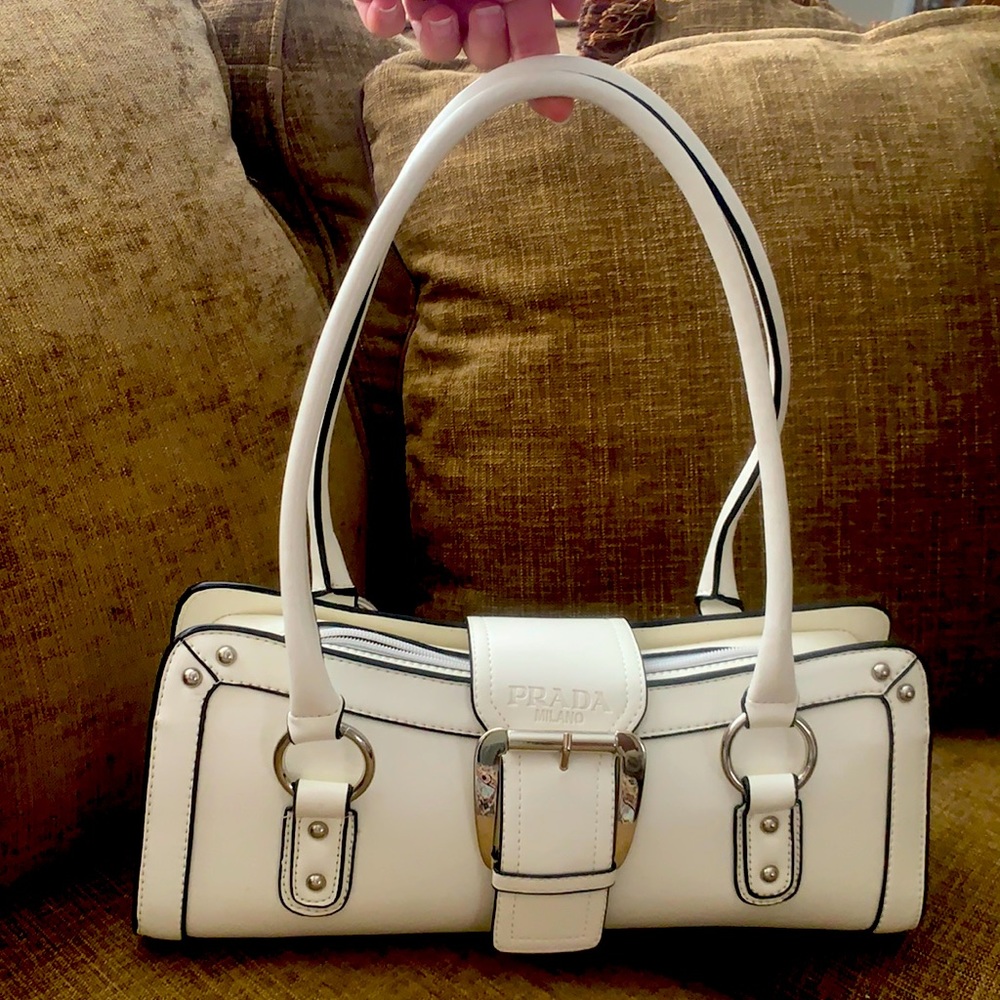 White Prada purse